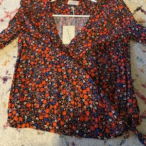 TARGET Floral Wrap Blouse